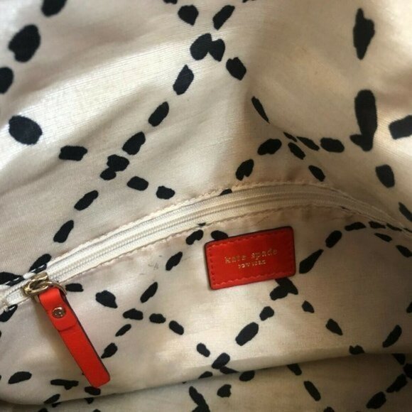 Kate Spade handbag Leather Purse tote red Orange - Picture 6 of 14